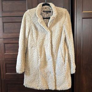 Kenneth Cole Faux Fur Cream Jacket XS